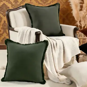 Modern Boho Fringe Pillow Cover, Buy One Get One, All-Season Use, No Filler, Suitable for Bedside, Sofa, Bedroom, Living Room Decor