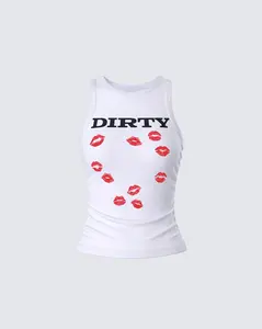 Saffron White Kissed Tank Top