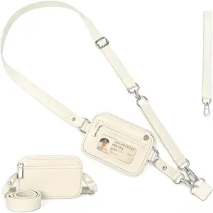 Multi-functional Crossbody Card Holder Wallet: Detachable Strap,  Bag, Small Purse with Zipper & Phone Strap
