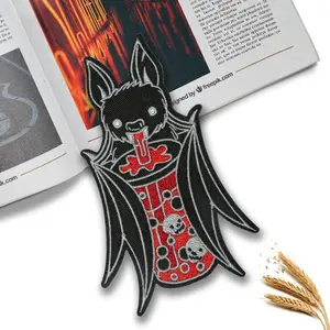 Bat Design Embroidery Patch, Western Embroidery, 1 Count Iron-on/Sew-on Decorative Badge for Costumes & Crafts, Sewing Accessories for Clothes & Hats