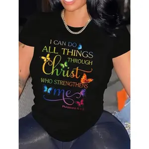 Christian Butterfly Tee - Vintage Rainbow Scripture Shirt, Colorful Faith Graphic Top, Aesthetic Church Wear,Sports T-shirt - Suitable for casual daily wear.Casual style.Suitable for daily outings and gatherings.
