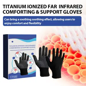 Titanium Ionized Far Infrared Comforting & Support Gloves for Hand Pain Relief Wrist Support Thumb Joint Stiffness Arthritis Compression Carpal Tunnel Therapy Adjustable Breathable Soft Durable Daily Use