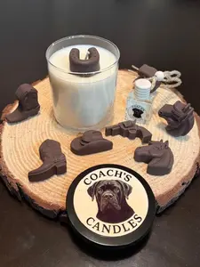 Coach's Candles 8 Seconds Candle Leather Scent Household Candle with Rich True Leather Aroma and Warm Earthy Finish