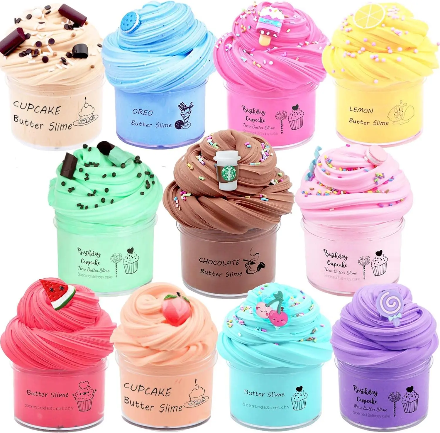 Halloween Fall Gift  Butter Slime Kit for Girls and Boys 11pack with Scent,Stretchy and Non-Sticky,Stress Relief Fidget Toy,Birthday Gift and Party Favors Easter Basket Stuffers Christmas Party Supplies