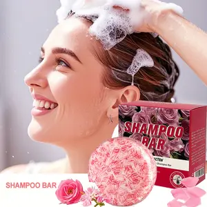 2.26 oz Red Rose Shampoo Soap - Rich in Rosemary,Aloe Vera,Amino Acids and Lavender -Deeply and Powerfully Cleanses Voluminous Hair -Leaves a Lasting Fragrance for 72 Hours -Suitable for Both Men and Women and All Hair Type