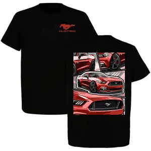 Retro Mustang GT 5.0 T-Shirt, S550 Muscle Car Graphic Tee, Classic Ford Performance Shirt, Unisex Cotton Top Gift for Car Enthusiasts, Full Color Size S~5XL