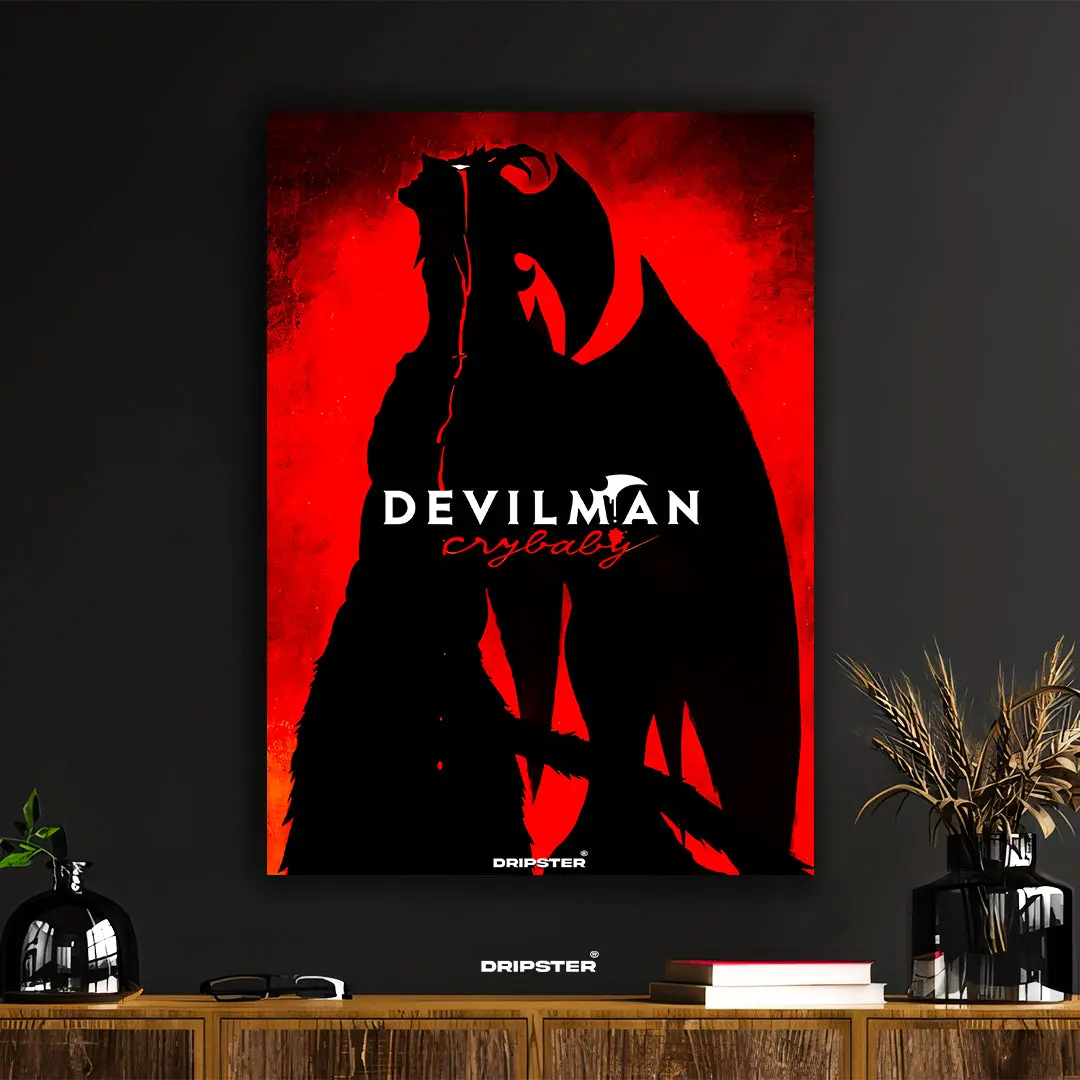 Devilman Crybaby Iconic Silhouette Art Poster