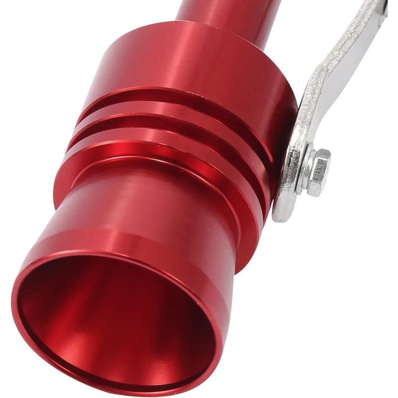 2pcs XL Size Aluminum Alloy Universal Turbo Sound Exhaust Muffler Pipe Whistle Car Roar Maker Red