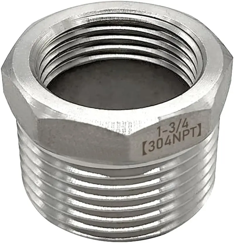 Beduan Stainless Steel Reducer Hex Bushing, 1" Male NPT to 3/4" Female NPT, Reducing Cast Pipe Adapter Fitting beduan