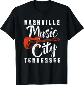 100% Cotton Top Nashville Music City Tennessee Shirt I Bass Guitar Shirt
