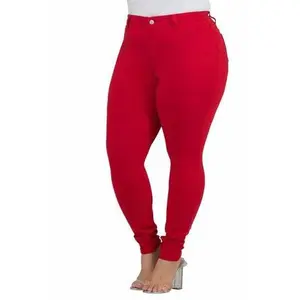 LEG-35 {Talk About It} Red Denim Skinny Jeans PLUS SIZE EXTENDED  XL 2X 3X 4X