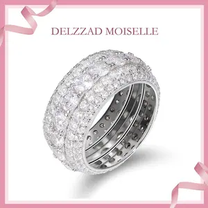 Delzzad Layered Eternity Ring Synthetic Moissanite Moissanite Ring S925 Moissanite Jewelry Perfect Gift