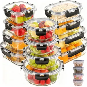12-Piece Glass Food Storage Containers with Upgraded Snap Locking Lids,Glass Meal Prep Containers Set - Airtight Lunch Containers, Microwave, Oven, Freezer and Dishwasher TikTokShopBlackFriday