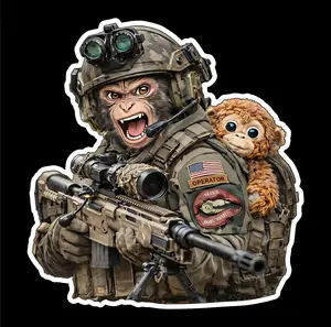 Operator "Punch the Monkey" is Mad (two decals 2.5") Stickers