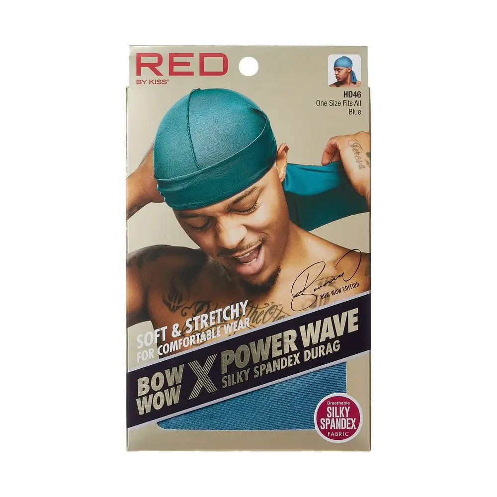 KISS - RED POWERWAVE SILKY SPANDEX DURAG (BLUE)