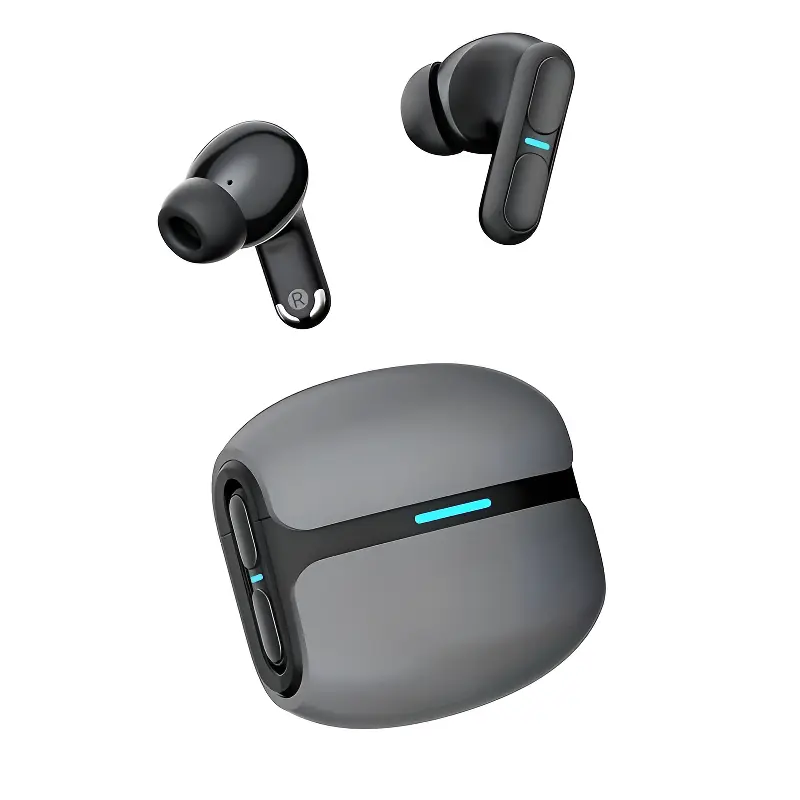Open-Ear Wireless Earbuds with Microphone, 30H Rechargeable Chargeable Battery, 45ms Latency Gaming Mode, Bass Boost Sound, Noise Cancellation, Bluetooth Charging Case, Cleaning Kit for Mobile Phone Laptop - Electronic Headphone, Audio, Detachable, Headse