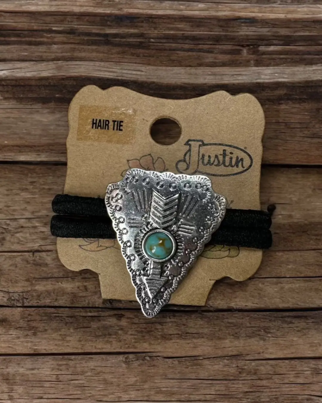 Justin Arrowhead & Arrow w/ Faux Turquoise Center Hair Tie 24027HT1