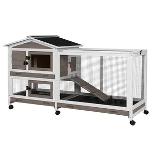 Aivituvin Indoor Outdoor Rabbit Hutch | Bunny Cage (Inner Space 9.6ft²) -AIR19