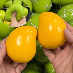 Handmade Crispy Mango Stress Ball Squeeze Toy, Color-Changing Mango Squishy Fidget Ball, ASMR Sensory Stress Relief Toy
