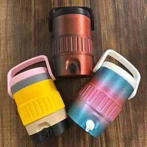 Pencil  Cooler Soda Can Holder - Pink and Yellow Design with Handle for Easy Carrying