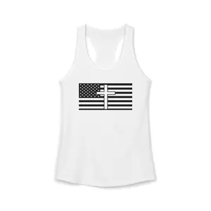 Monochrome American Flag Racerback Tank