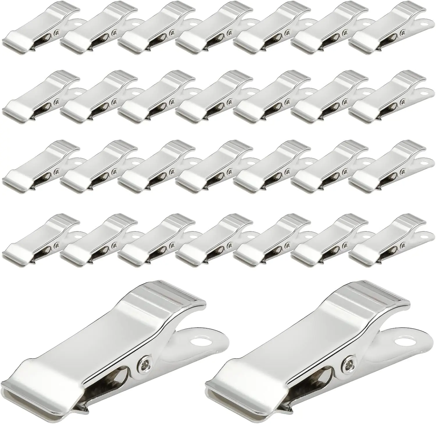 30 Pcs Metal Alligator Clips, 1.58 Inch x 0.5 Inch Metal Mini Clamps, Mini Spring Clamps for Wire, Photo, Curtain, Crafts