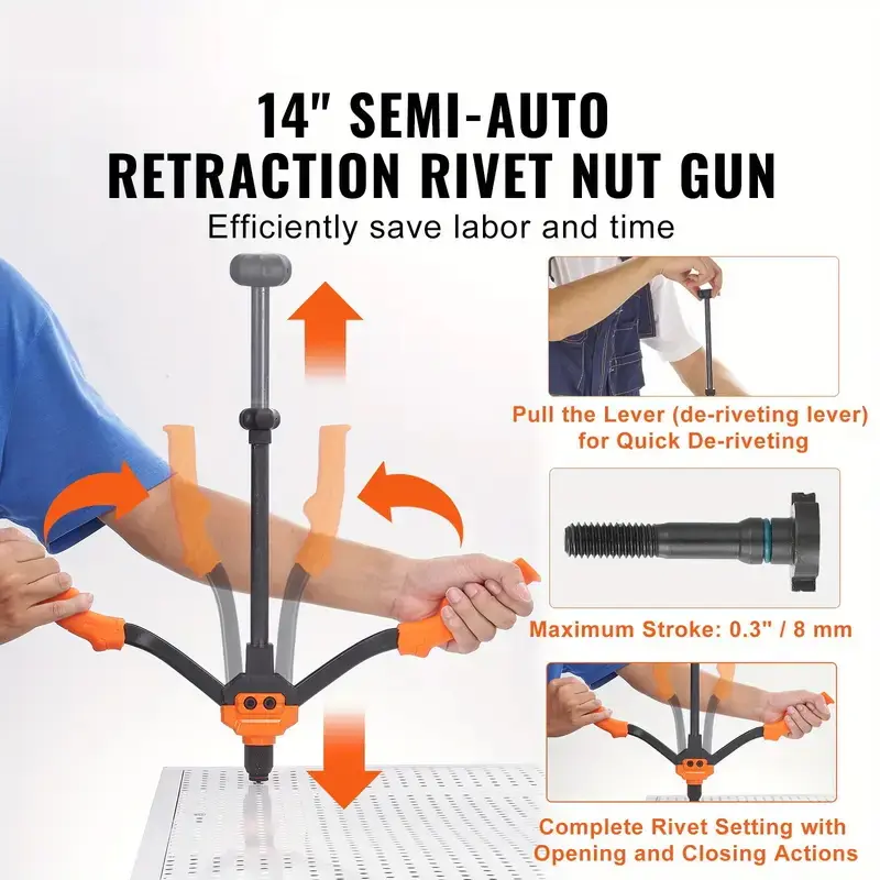 Rivnut Tool Kits: 14" (7 Mandrels/70 Nuts) or 16" (13 Mandrels/186 Nuts) | Incl. Carrying Case