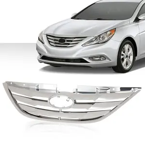 Fit For 2011-2013 Hyundai Sonata Front Bumper Upper Grille Mesh Grill Chrome