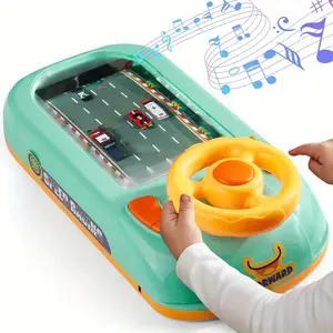 Children's racing; obstacle course; big adventure; game console; simulated driving; steering wheel; electric toy; boy; track obstacle avoidance toy; educational; game; 3-6 years old; racing game console; gift; sound and light interaction