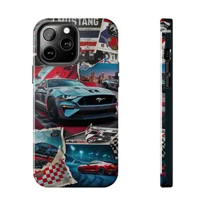 Ford Mustang sturdy collage pattern iPhone case for 17/16/15/14/13/12/11 Pro Max/Plus. Perfect way to show you care.