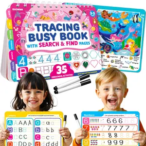 QUOKKA Fantasy Workbook for Toddlers 3-6 - Dry Erase Learning Busy Book with Markers | Search & Find Activity for Travel Quiet Time