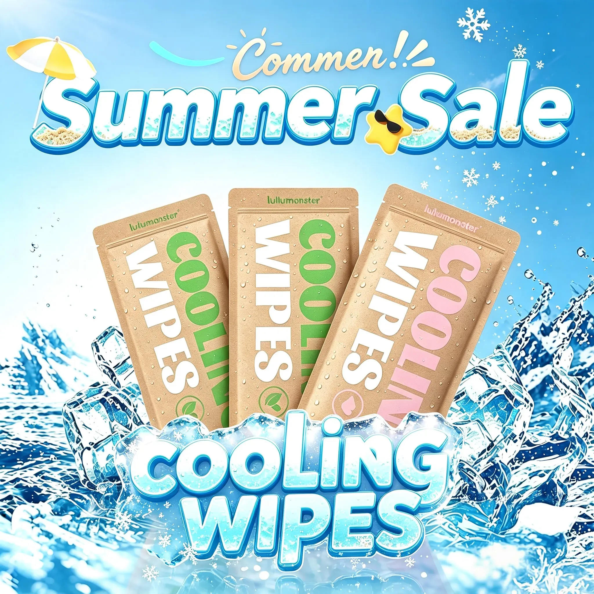 Cooling Wet Wipes, Menthol Ice wipes，Lightweight Soft wipes，for Instant Cooling Relief, Portable Body Cooling Towels for Sports, Gym, Hiking, Camping, Travel, Outdoor Work and Summer Heat, Soft Refreshing Sweat Wipes for Face, Neck and Body