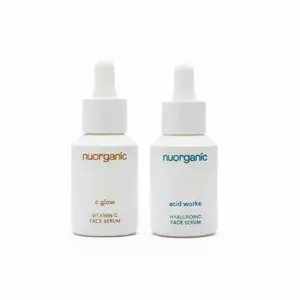 nuorganic C glow + Acid works Serum ( 2qty )Dark Spot Corrector, Brightens Skin, Hyperpigmentation Organic Skincare, Superior Skin Hydration, Anti-Aging Skincare Treatment