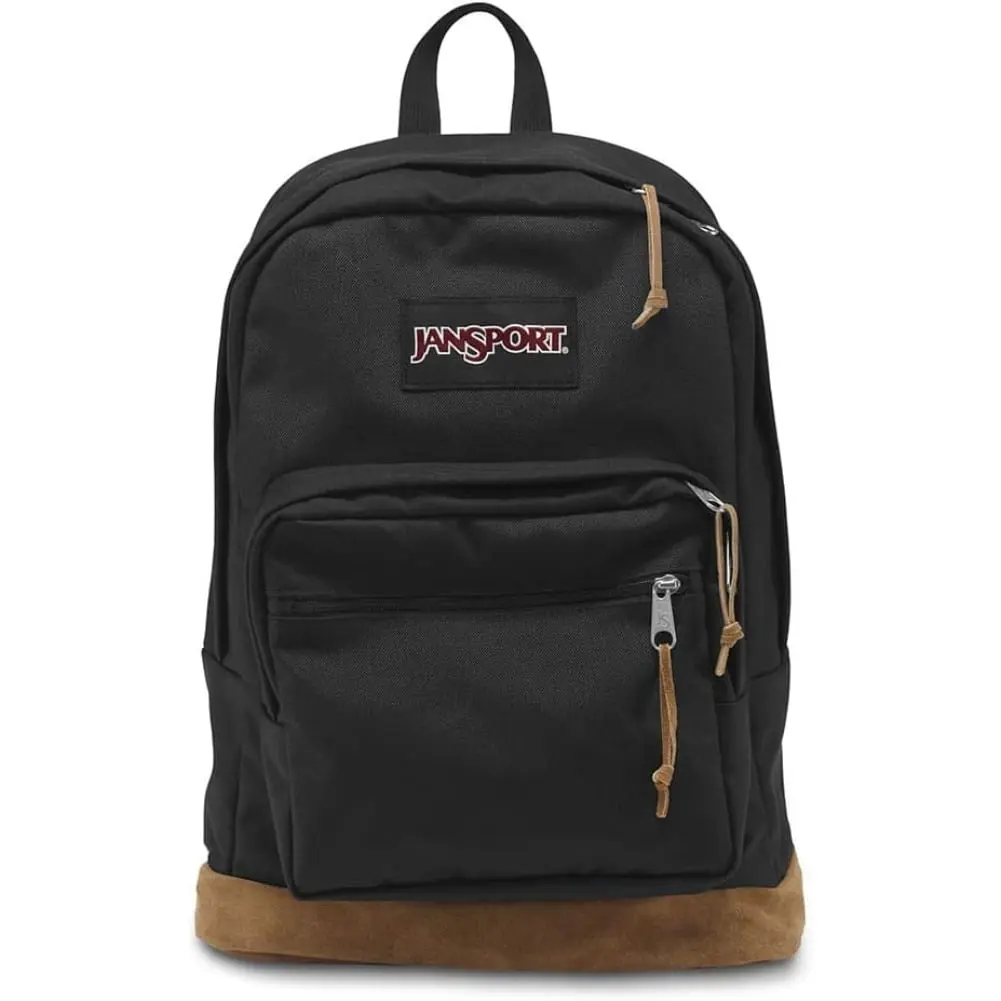 JanSport Right Pack Black Laptop Backpack - Laptop Computer Bag for School, Outdoor Travel, Sports (Gym Bag Accessory)