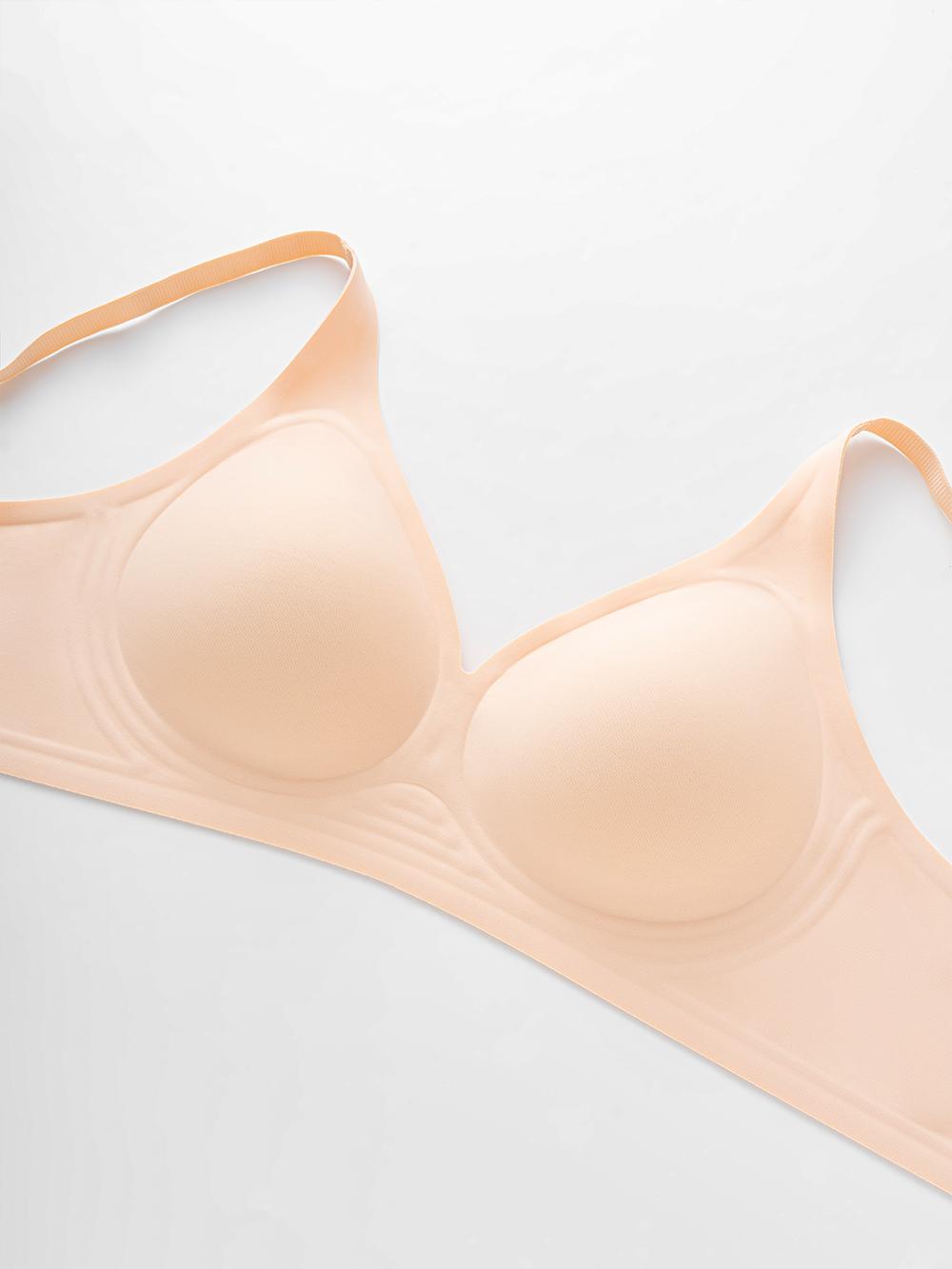 Quietlake Women's Solid Wireless Bra, Comfortable Breathable Push Up Bra, Soft and Lightweight Lingerie for All Seasons