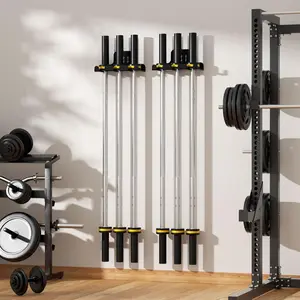 Barbell Wall Holder,Olympic Hanger,Garage Gym Bar Wall Rack,Vertical Barbell Mount Rack,Space Saving Commercial or Home Gym Accessory,Holds Under 33mm Bar Size(Black)