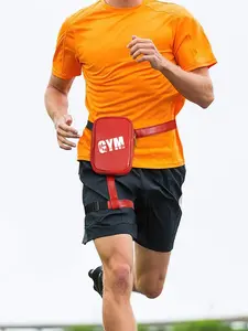 Gym Fitness Print Leg Bag, Multi-Layer Large Capacity Small Square Bag, Adjustable Durable Strap Phone Bag, Sporty Style, Unisex, All Seasons