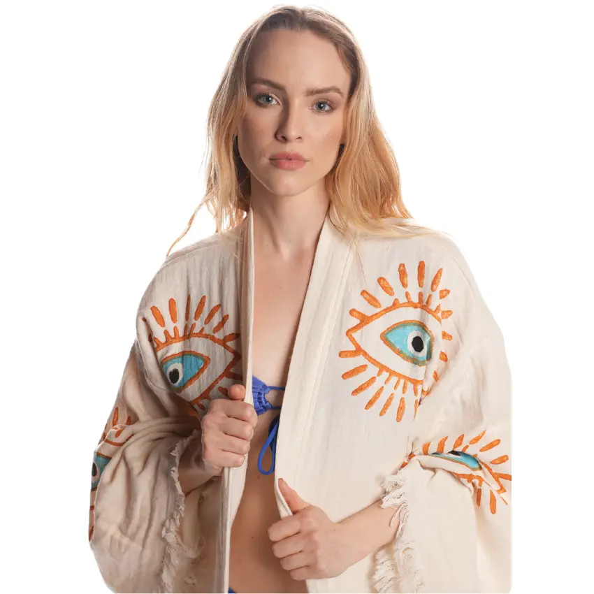 Organic Evil Eye Kimono