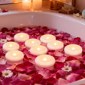 6/24 Electronic Floating Candles, Floating LED Electronic Candles, Flame-Free Safety Design, Beautiful and Elegant, Perfect for Parties, Weddings, Bathtubs, Pools, Home Decor, and Other Holiday Decorations, Christmas Decorations