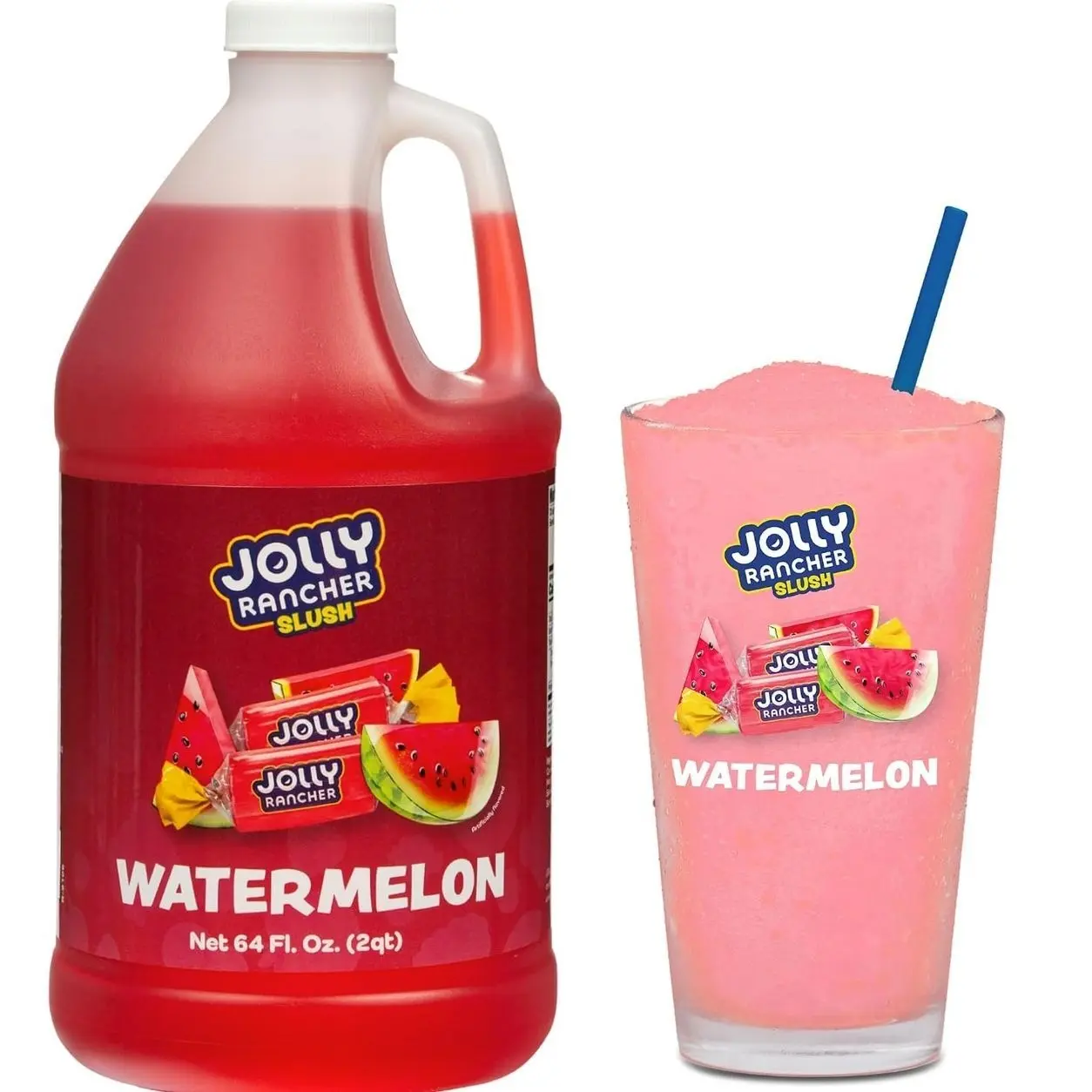JOLLY RANCHER® Watermelon Frozen Beverage Mix – Fruit Flavor Slushie Mix for Machine, 1/2 Gallon Bottle – Frozen Drink Concentrate, 5:1 Ratio for Slushie & Frozen Drink Machines