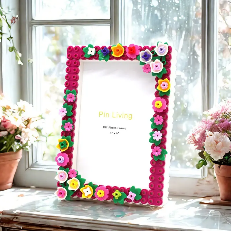 Colorful DIY building blocks and photo frames set the stage for hand-made creative decor gifts.