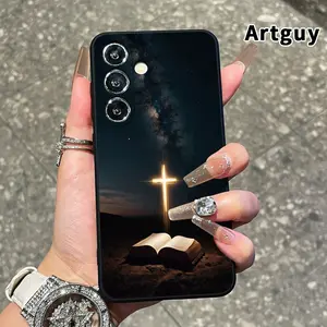 Starry Faith Pattern Phone Case Compatible with Samsung Galaxy S23 Ultra S24 Plus S25 S22+ Shockproof Full Camera Protection Durable Slim Silicone Cover