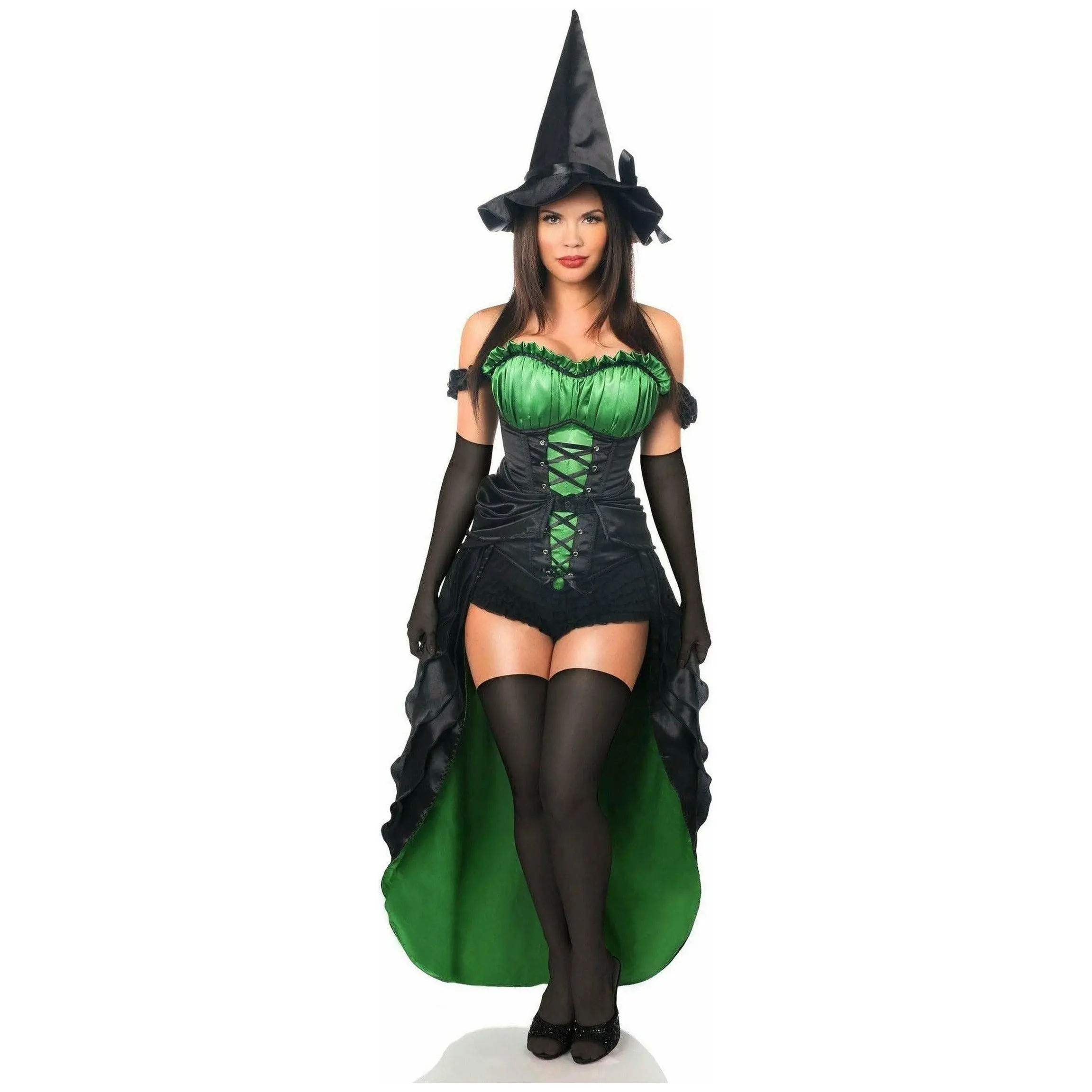 Premium 5-Piece Spellbound Witch Costume Enchanting Fullbust Corset & Accessories