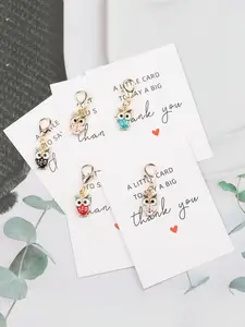 5pcs Cute Owl Keychain, With Thank-you Pocket Hug Card, Perfect Inspirational and Thank-you Gifts, Thank-you Gifts for Mentors, Friends, Family, and Teachers, Can Be Used as Decorations, Ornaments, Graduation Season Gifts, Birthday Party Gifts