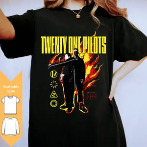 21 Pilots shirt, 21 Pilots Fire Tee, Music Band Merch, Band Sweatshirt, 21 Pilots T-Shirt, Concert T-Shirt and Sweatshirt