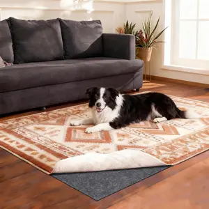 Rug Pad  Non-Slip 6x9 ft, 1/8" Thick Felt Cushion Pad for Area Rugs - Protects Hardwood, Tile & Laminate Floors - Keeps Rugs Flat & Secure