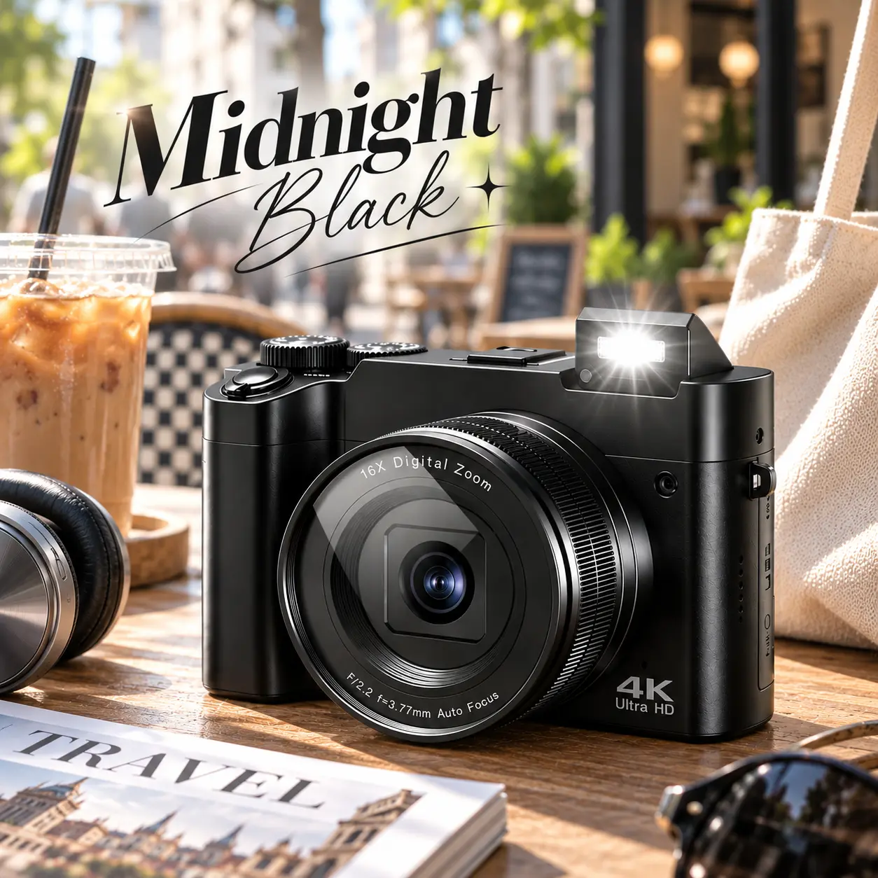CAMKORY 4K Digital Vlogging Camera for Travel, Outdoor Photography and Vacation Videos, 64MP Camera with Dual Lens, Autofocus, Anti-Shake, 16X Zoom, 32GB Card, A Battery, Compact Camera for Beginners, Contentcreators #Summervibes #fallfashion