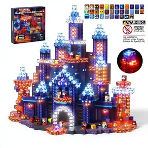 Selected Magnetic Cube Building Set, 150pcs Glowing Magnetic Blocks, Stem Montessori Sensory Toy, Suitable for 4-8 Year Olds, Birthday Gift