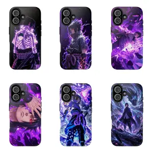 Sasuke Uchiha Naruto Anime Case for iPhone 17-7 Pro Max Plus & Samsung Galaxy S25-S21 Ultra Plus - Sharingan Rinnegan Chidori Susanoo Purple Aesthetic Phone Cover unisex
