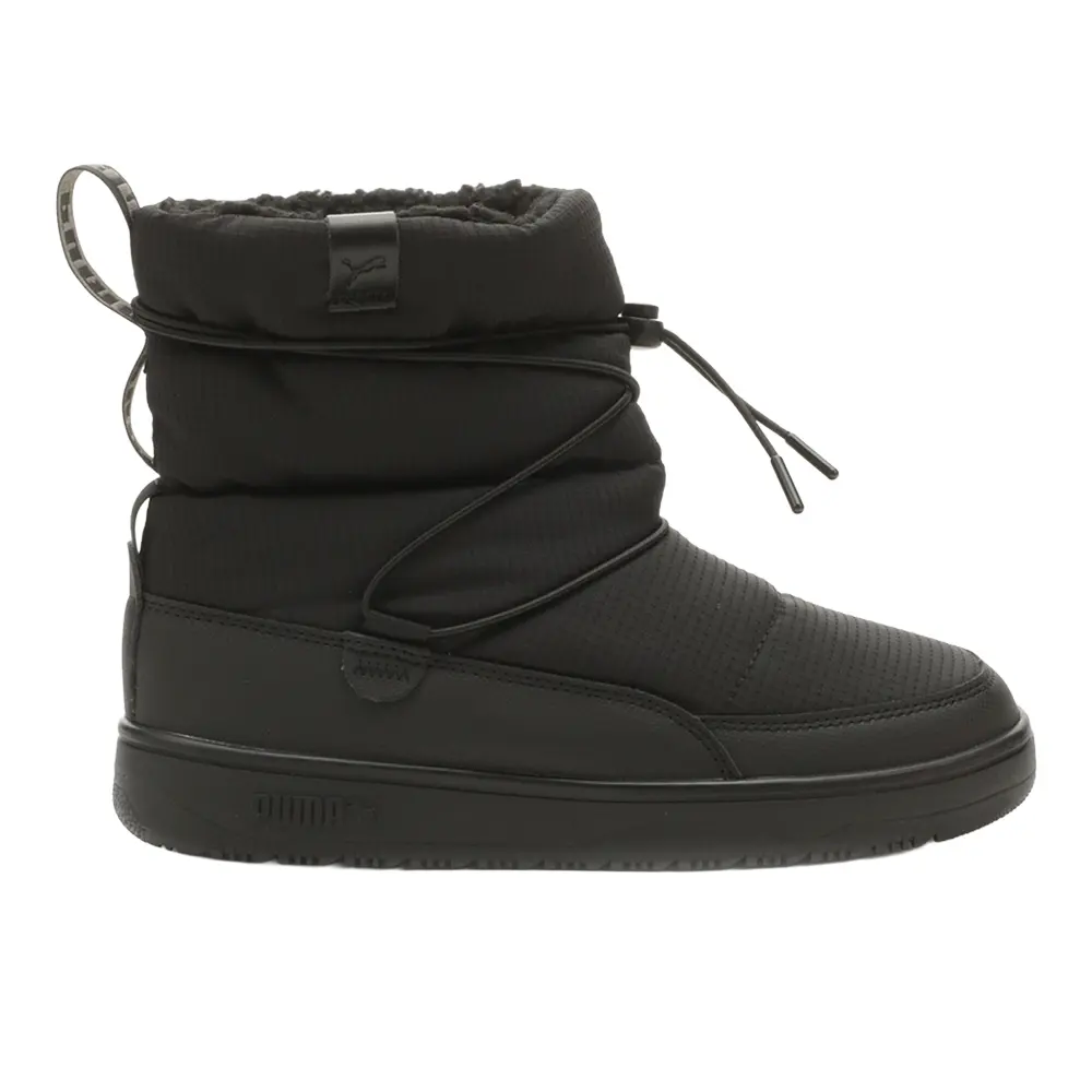 PUMA Womens Snowbae Casual Boots Ankle Low Heel 1-2" - Black
